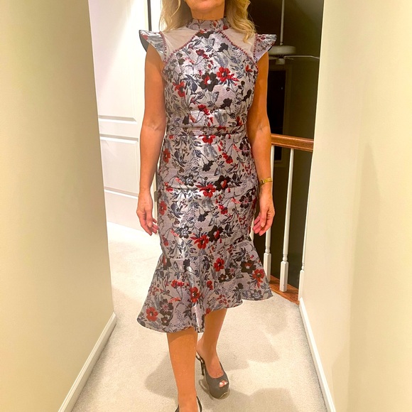 Couture cocktail lined dress tailored in Europe size 38 us 2& 4 worn once - Picture 1 of 7